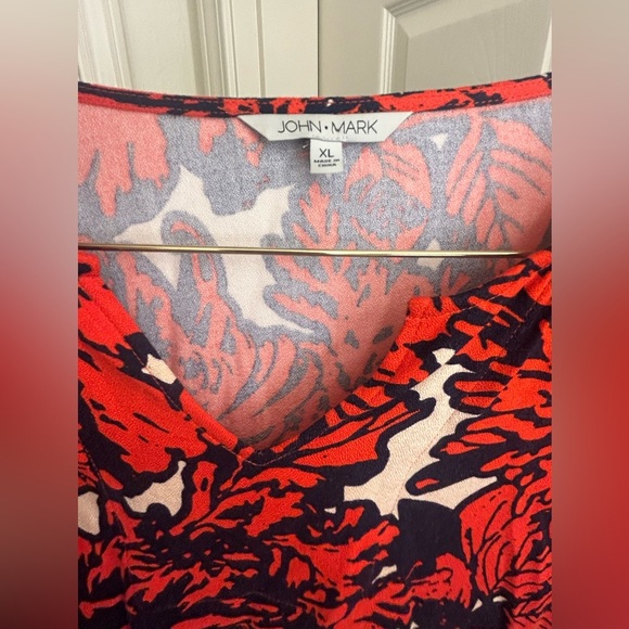 John Mark Boho Tunic Top Floral Bell Sleeves Size XL - Picture 4 of 5